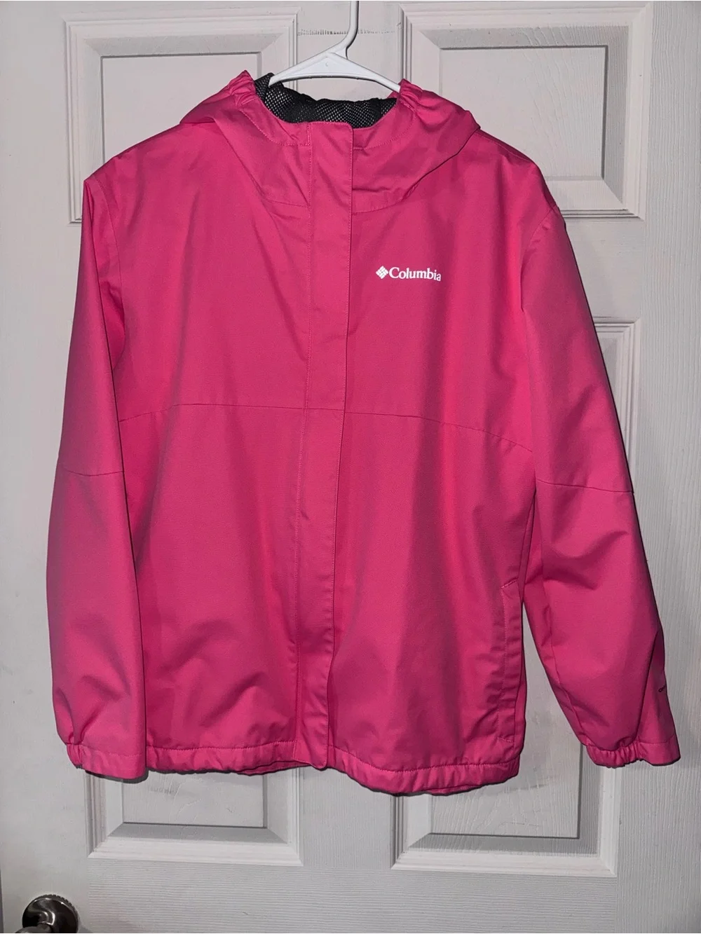 Columbia Kids Bright Pink Hooded Rain Jacket